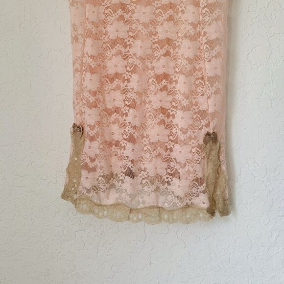 Rampage Sexy Intimates Lingerie Babydoll Nightie Chemise M Pink Yellow Lace Y2K - Picture 13 of 16